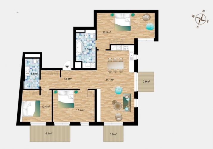 Pārdod dzīvokli, Dzirnavu iela 36, Rīga, Labais krasts, Centrs / 452 325 € 18
