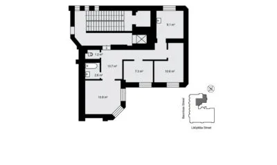 Pārdod dzīvokli, Lāčplēša iela 13, Rīga, Labais krasts, Centrs / 110 770 € 4