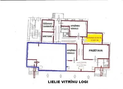 Izīrē tirdzniecības telpas, Sarkandaugavas iela 7, Rīga, Sarkandaugava / 438 € 7