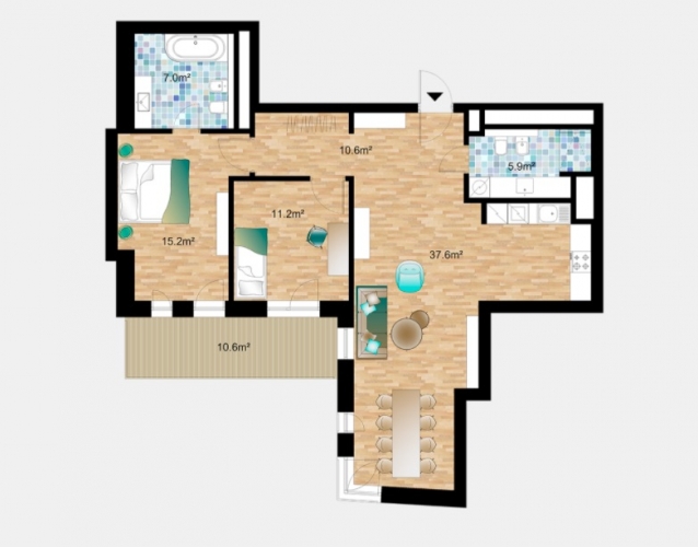 Аренда квартиры, Jeruzalemes улица 5, Rīga, Labais krasts, Centrs / 1 500 € 10