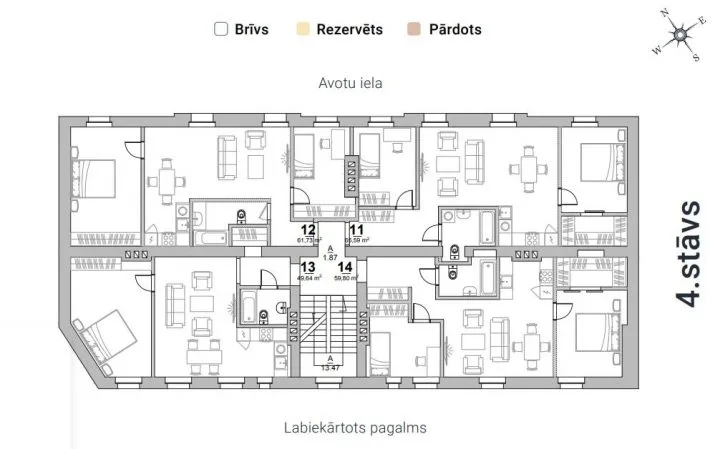 Pārdod dzīvokli, Avotu iela 46, Rīga, Labais krasts, Centrs / 81 906 € 8