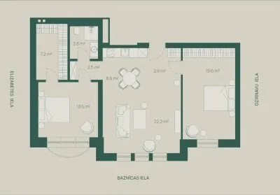 Pārdod dzīvokli, Baznīcas iela 5, Rīga, Labais krasts, Centrs / 238 380 € 2