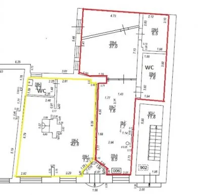 Izīrē tirdzniecības telpas, Tērbatas iela 22/24, Rīga, Centrs / 1300 € 7